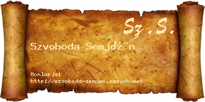 Szvoboda Semjén névjegykártya